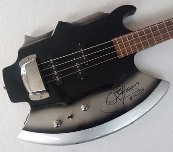 Xort ג ' ין סימונס הגרזן החתימה גיטרה שחור 4 מיתרים בס חשמלי גיטרה דיוק בס הצוואר איסוף, כרום גשר כיסוי