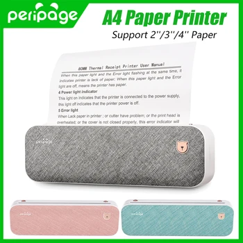 PeriPage נייר A4 מדפסת USB נייד Bluetooth אלחוטית מדפסת העברה תרמית תמיכה הנייד Smartphone אנדרואיד המדפסת